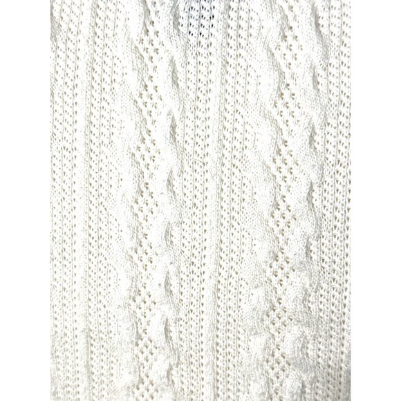 Forever 21 Size Medium Beige Knit Crop Top Sweater Soft Texture Cozy City Classi - Picture 6 of 9